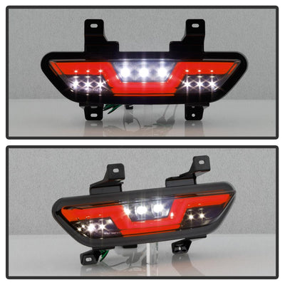 Black Smoke Red Bar LED Reverse Lights <br>15-16 Ford Mustang