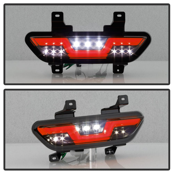 Black Smoke Red Bar LED Reverse Lights <br>15-16 Ford Mustang