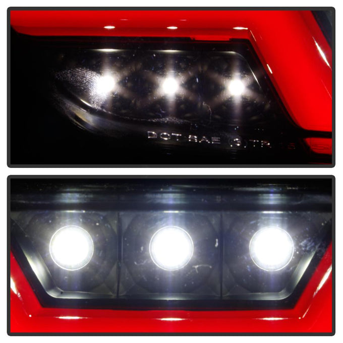 Black Smoke Red Bar LED Reverse Lights <br>15-16 Ford Mustang