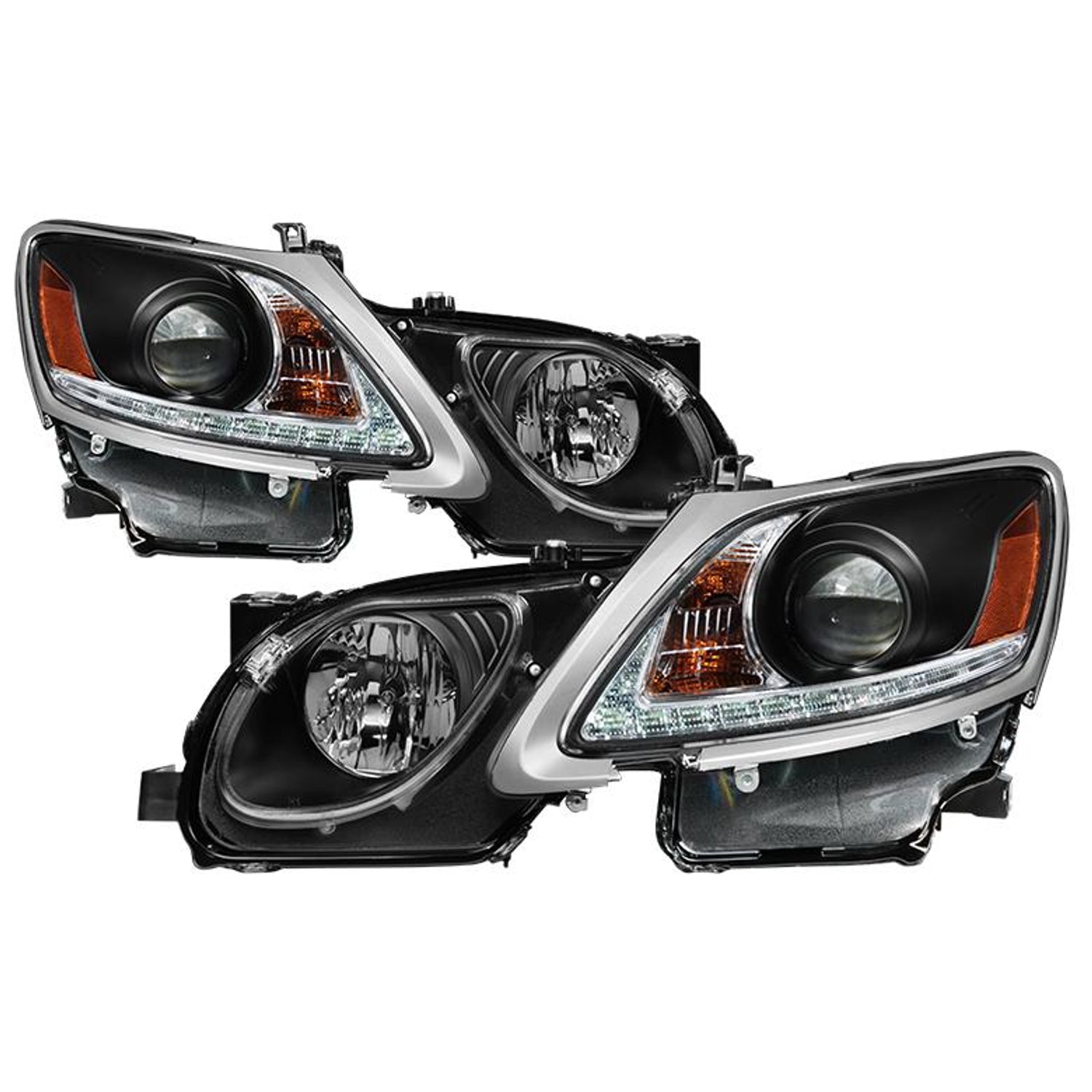 DRL LED Black Projector Headlights <br>06 Lexus GS300 07-11 GS350 GS450h 08-11 GS460