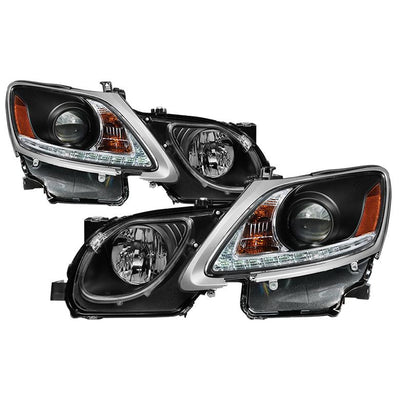 DRL LED Black Projector Headlights <br>06 Lexus GS300 07-11 GS350 GS450h 08-11 GS460