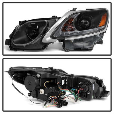 DRL LED Black Projector Headlights <br>06 Lexus GS300 07-11 GS350 GS450h 08-11 GS460