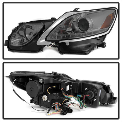 DRL LED Smoke Projector Headlights <br>06 Lexus GS300 07-11 GS350 GS450h 08-11 GS460