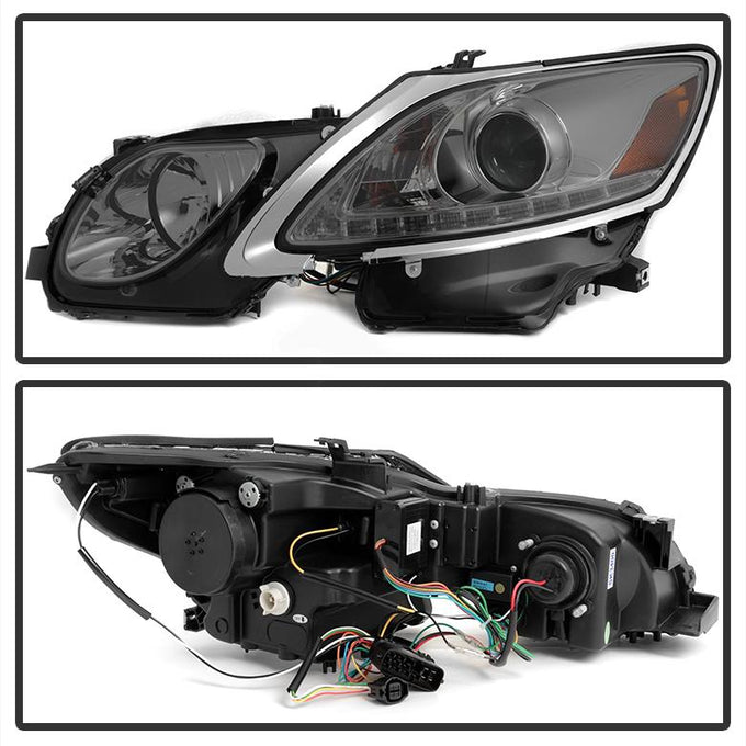 DRL LED Smoke Projector Headlights <br>06 Lexus GS300 07-11 GS350 GS450h 08-11 GS460