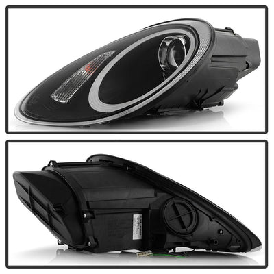 DRL LED Black Projector Headlights <br>05-08 Porsche Boxster 06-08 Porsche Cayman