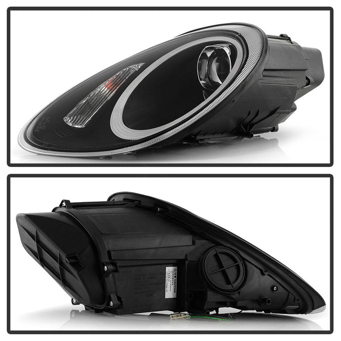 DRL LED Black Projector Headlights <br>05-08 Porsche Boxster 06-08 Porsche Cayman