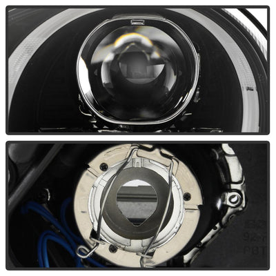 DRL LED Black Projector Headlights <br>05-08 Porsche Boxster 06-08 Porsche Cayman