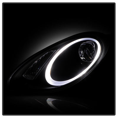 DRL LED Black Projector Headlights <br>05-08 Porsche Boxster 06-08 Porsche Cayman