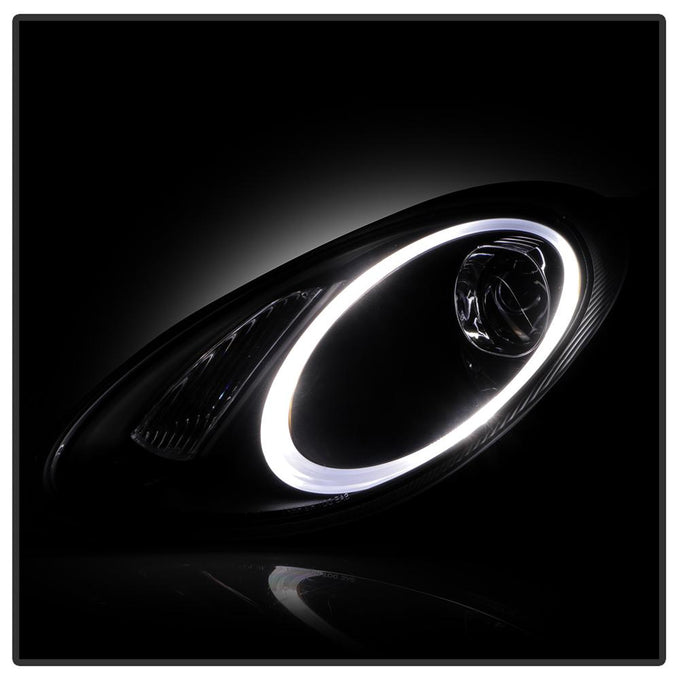 DRL LED Black Projector Headlights <br>05-08 Porsche Boxster 06-08 Porsche Cayman