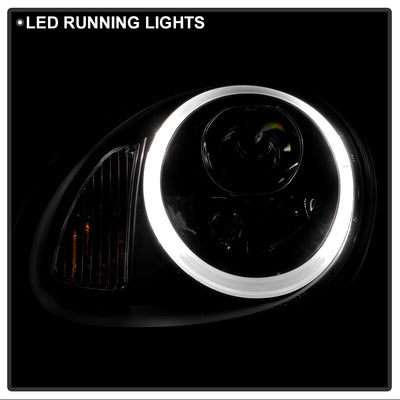 DRL LED Black Projector Headlights <br>05-08 Porsche Boxster 06-08 Porsche Cayman