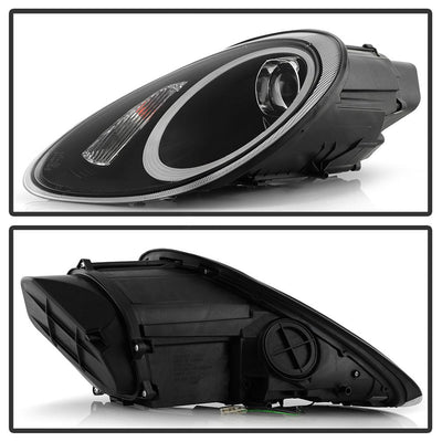 DRL LED Black Projector Headlights <br>05-08 Porsche Boxster 06-08 Porsche Cayman