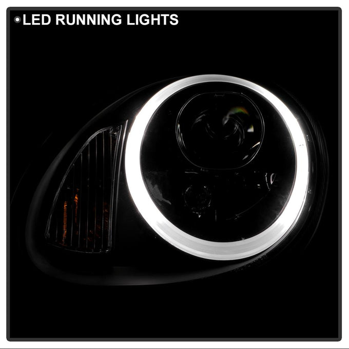 DRL LED Black Projector Headlights <br>05-08 Porsche Boxster 06-08 Porsche Cayman
