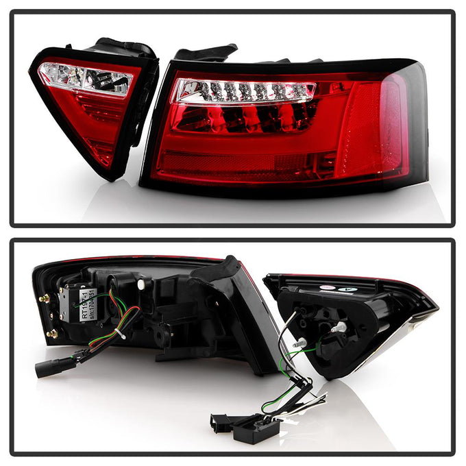 Red Clear LED Tail Lights <br>08-12 Audi A5 Quattro A5