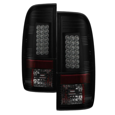 Black Smoke LED Tail Lights <br>08-16 Ford F250-F450 Super duty