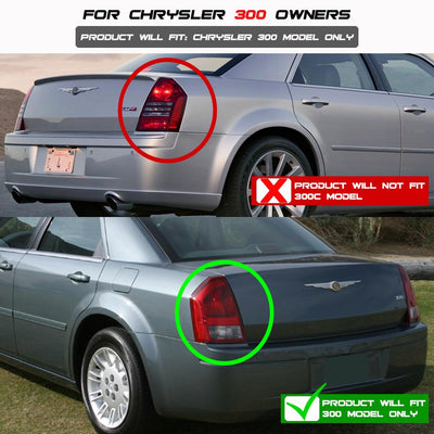 Version 2 Black LED Tail Lights <br>05-07 Chrysler 300