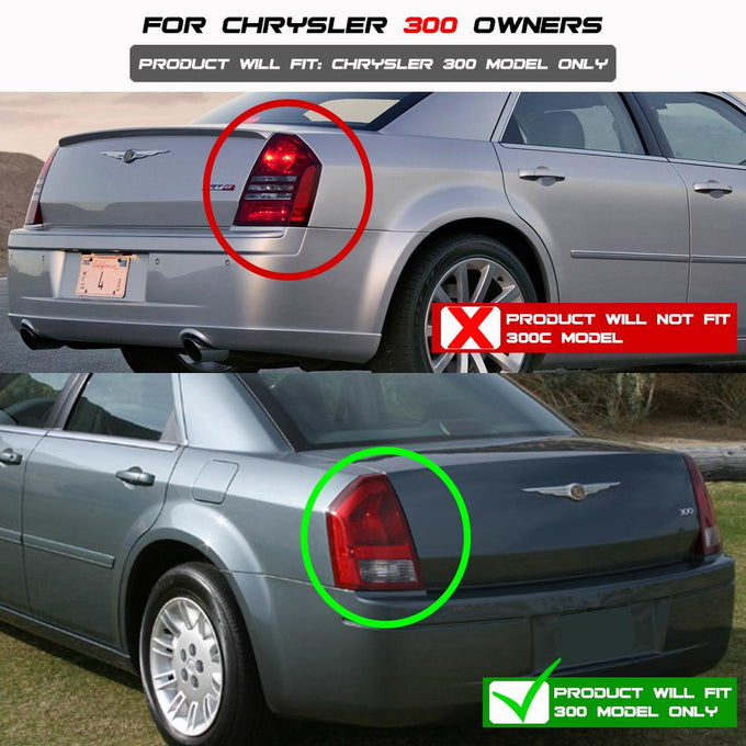 Version 2 Black LED Tail Lights <br>05-07 Chrysler 300