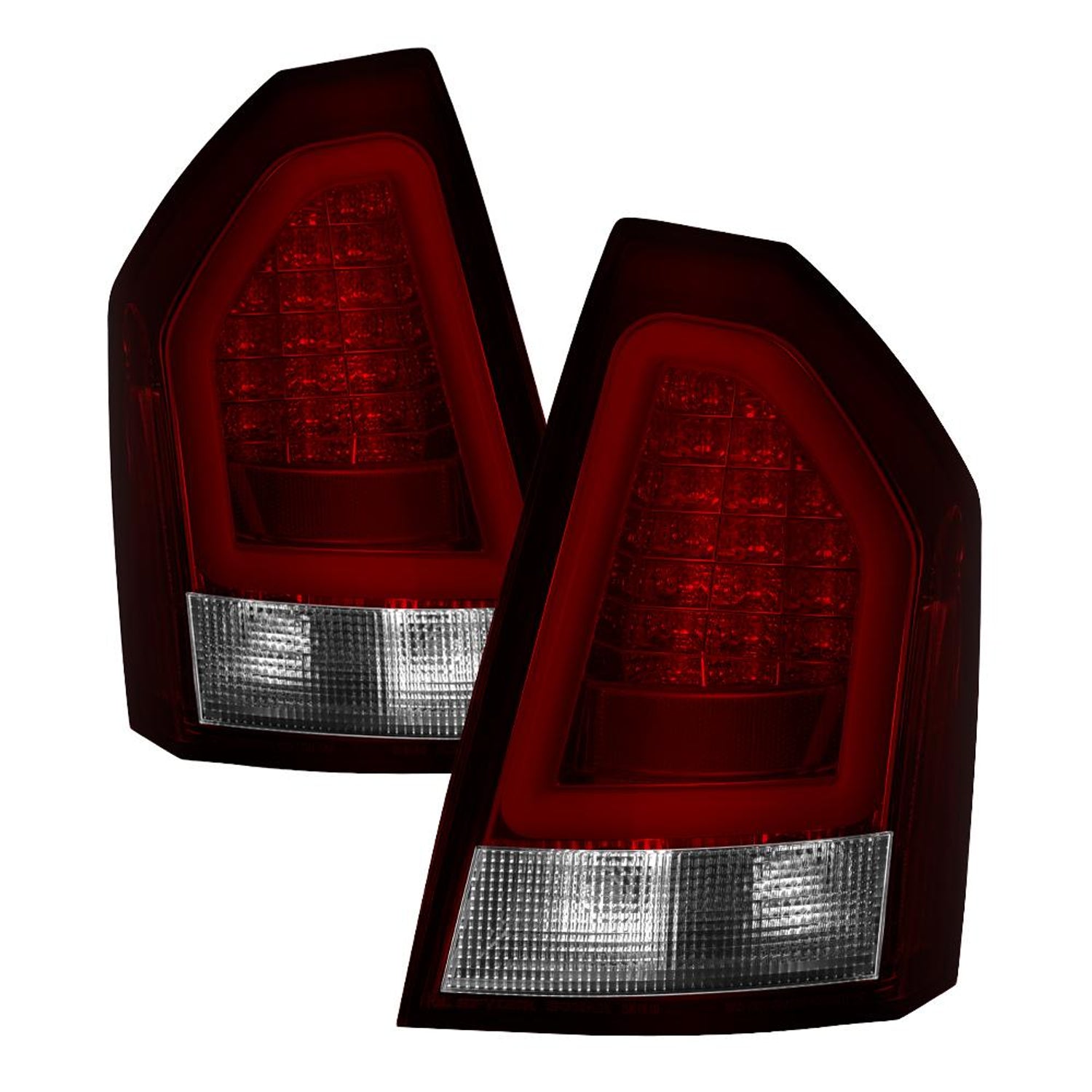 Version 2 Red Clear LED Tail Lights <br>05-07 Chrysler 300