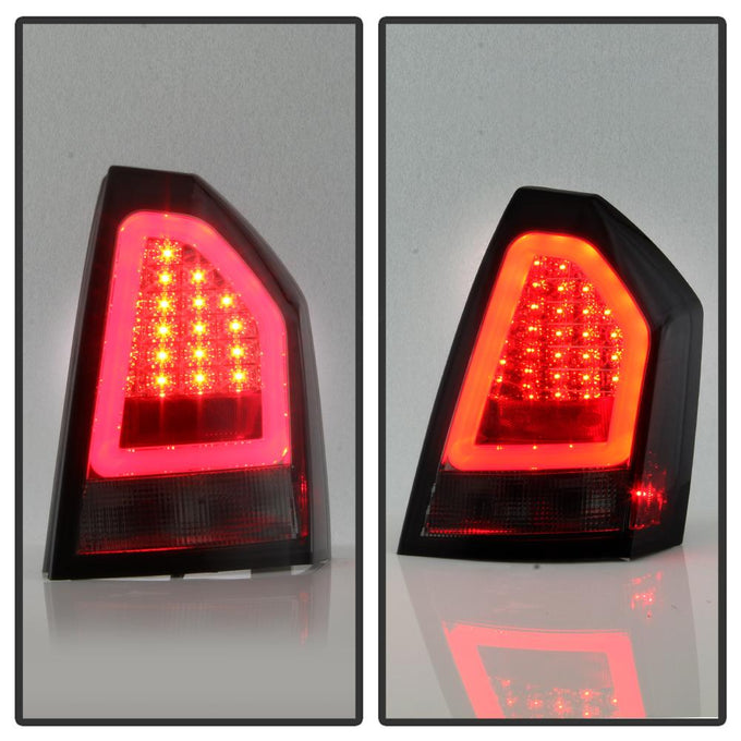 Version 2 Red Clear LED Tail Lights <br>05-07 Chrysler 300