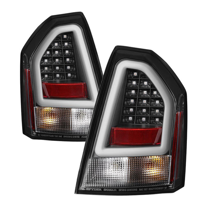 Version 2 Black LED Tail Lights <br>05-07 Chrysler 300