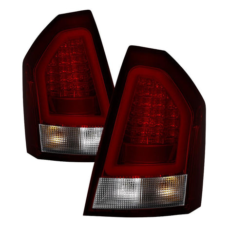 Version 2 Red Clear LED Tail Lights <br>05-07 Chrysler 300