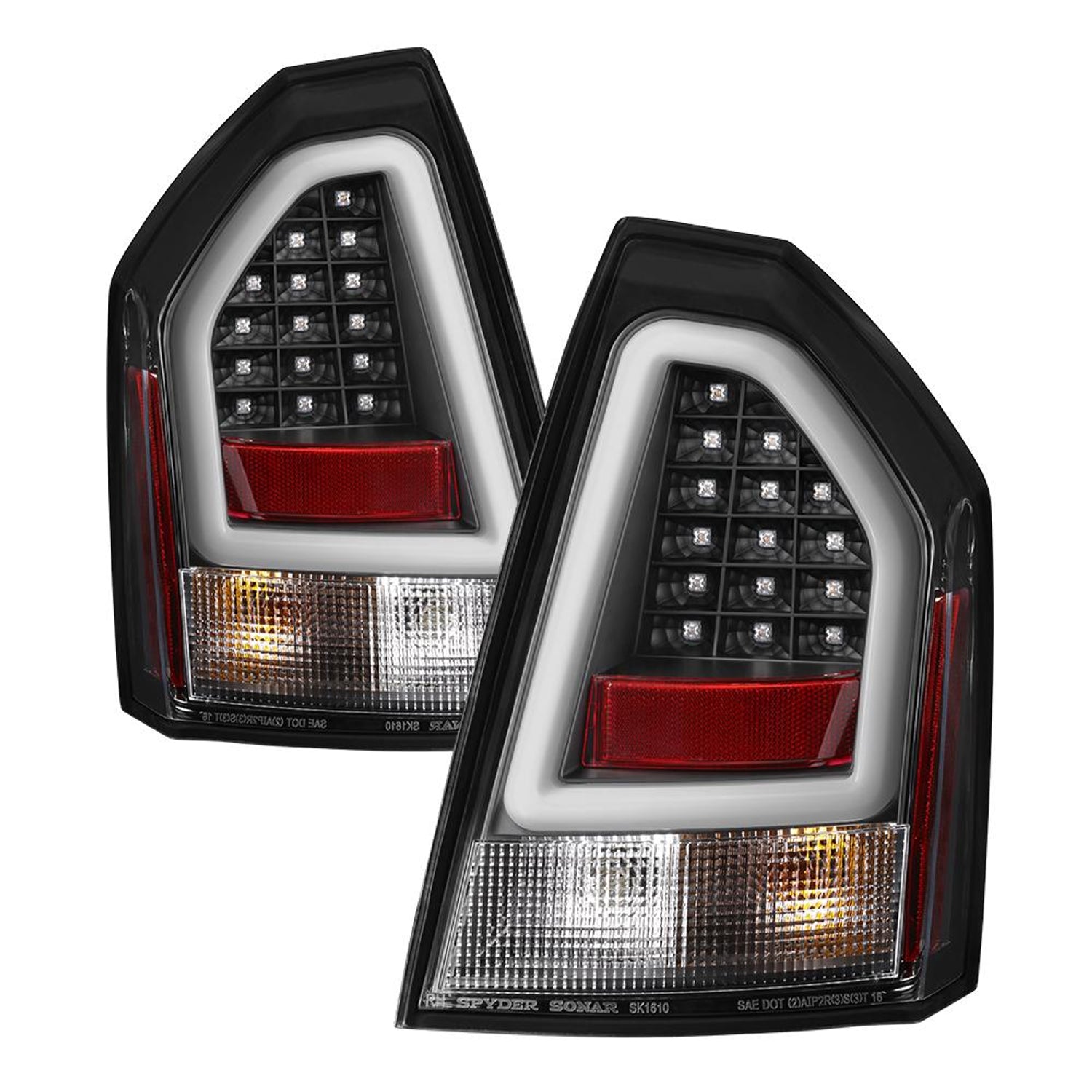 Version 2 Black LED Tail Lights <br>08-10 Chrysler 300