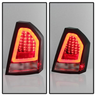 Version 2 Red Clear LED Tail Lights <br>08-10 Chrysler 300