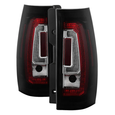 Version 2 Black Smoke LED Tail Lights <br>07-14 Chevy Suburban, GMC Yukon