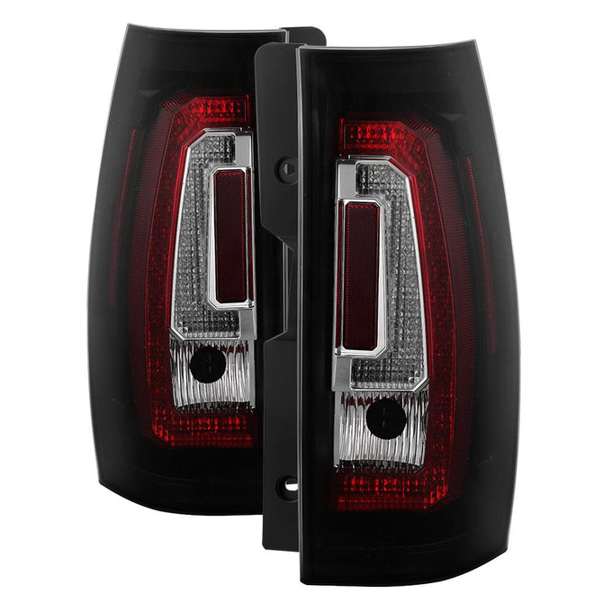 Version 2 Black Smoke LED Tail Lights <br>07-14 Chevy Suburban, GMC Yukon