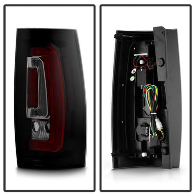 Version 2 Black Smoke LED Tail Lights <br>07-14 Chevy Suburban, GMC Yukon