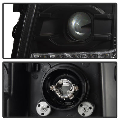 Version 2 Black LED DRL Projector Headlights <br>07-13 Chevy Silverado 1500, 2500 HD, 3500 HD