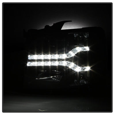 Version 2 Black LED DRL Projector Headlights <br>07-13 Chevy Silverado 1500, 2500 HD, 3500 HD