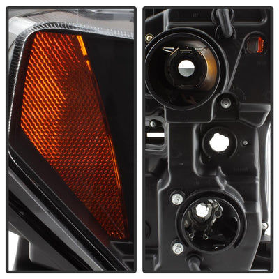 Light Bar DRL LED Black Projector Headlights <br>15-17 Ford F-150