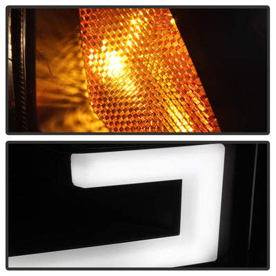 Light Bar DRL LED Black Projector Headlights <br>15-17 Ford F-150