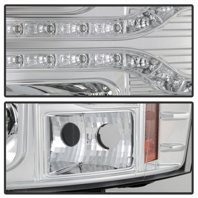 Version 2 Chrome LED DRL Projector Headlights <br>07-13 Chevy Silverado 1500, 2500 HD, 3500 HD