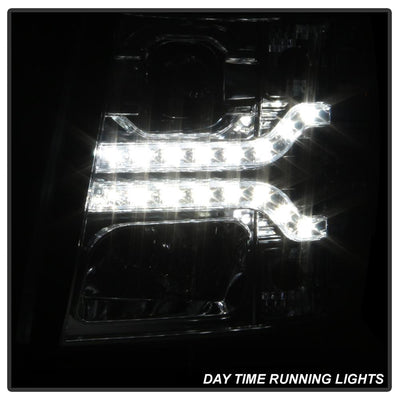 Version 2 Chrome LED DRL Projector Headlights <br>07-13 Chevy Silverado 1500, 2500 HD, 3500 HD