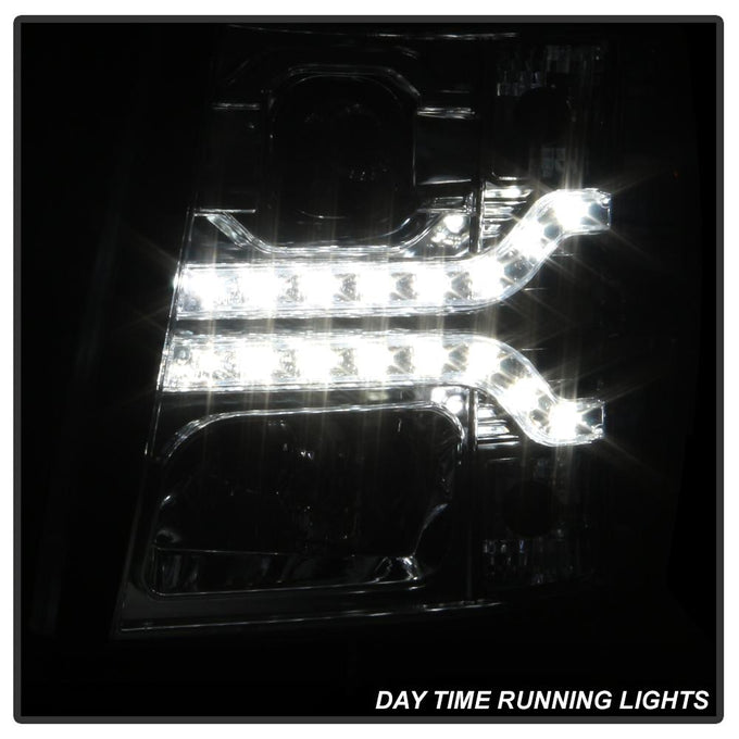Version 2 Chrome LED DRL Projector Headlights <br>07-13 Chevy Silverado 1500, 2500 HD, 3500 HD