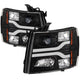 Version 3 Black LED DRL Projector Headlights <br>07-13 Chevy Silverado 1500, 2500 HD, 3500 HD