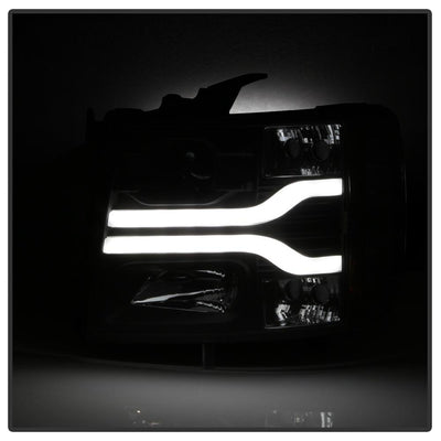 Version 3 Black LED DRL Projector Headlights <br>07-13 Chevy Silverado 1500, 2500 HD, 3500 HD
