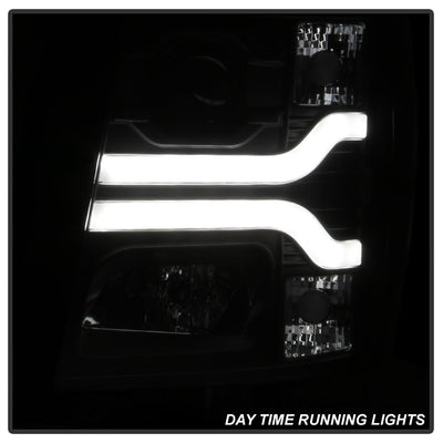 Version 3 Black LED DRL Projector Headlights <br>07-13 Chevy Silverado 1500, 2500 HD, 3500 HD