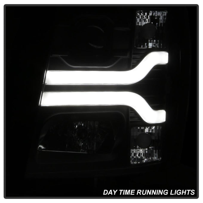 Version 3 Black LED DRL Projector Headlights <br>07-13 Chevy Silverado 1500, 2500 HD, 3500 HD