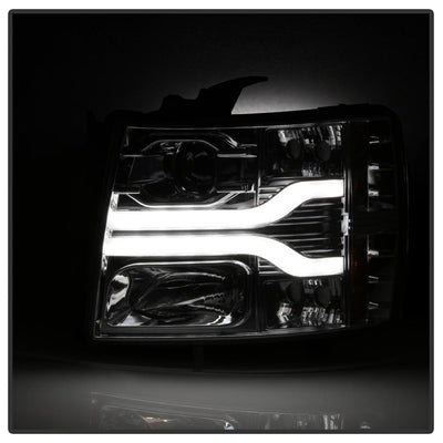 Version 3 Chrome LED DRL Projector Headlights <br>07-13 Chevy Silverado 1500, 2500 HD, 3500 HD
