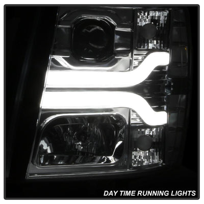 Version 3 Chrome LED DRL Projector Headlights <br>07-13 Chevy Silverado 1500, 2500 HD, 3500 HD