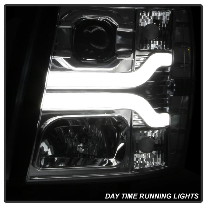 Version 3 Chrome LED DRL Projector Headlights <br>07-13 Chevy Silverado 1500, 2500 HD, 3500 HD