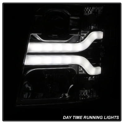 Version 3 Smoke LED DRL Projector Headlights <br>07-13 Chevy Silverado 1500, 2500 HD, 3500 HD