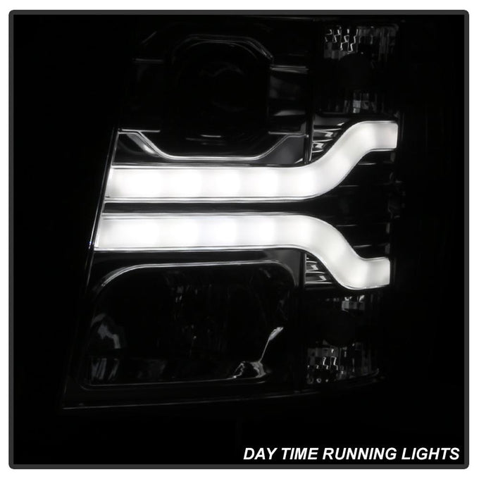 Version 3 Smoke LED DRL Projector Headlights <br>07-13 Chevy Silverado 1500, 2500 HD, 3500 HD