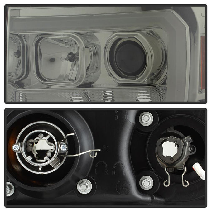 Version 2 Smoke Light Bar DRL LED Projector Headlights <br>07-13 GMC Sierra 1500 Sierra 2500 HD Sierra 3500 HD