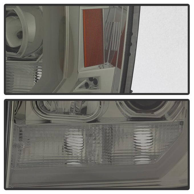 Version 2 Smoke Light Bar DRL LED Projector Headlights <br>07-13 GMC Sierra 1500 Sierra 2500 HD Sierra 3500 HD