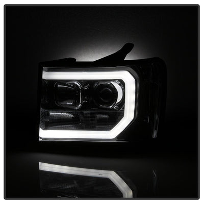 Version 2 Smoke Light Bar DRL LED Projector Headlights <br>07-13 GMC Sierra 1500 Sierra 2500 HD Sierra 3500 HD