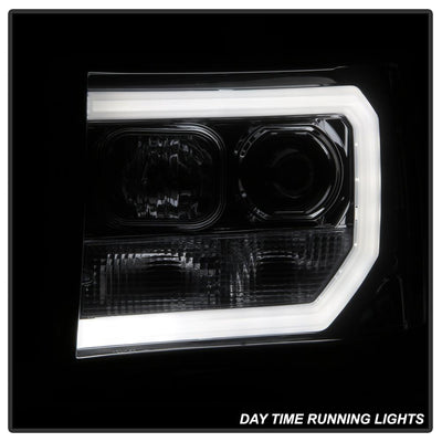 Version 2 Smoke Light Bar DRL LED Projector Headlights <br>07-13 GMC Sierra 1500 Sierra 2500 HD Sierra 3500 HD