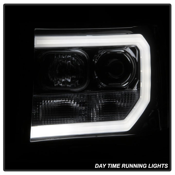 Version 2 Smoke Light Bar DRL LED Projector Headlights <br>07-13 GMC Sierra 1500 Sierra 2500 HD Sierra 3500 HD